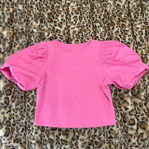 Pink Puff Sleeve Women’s Top!
